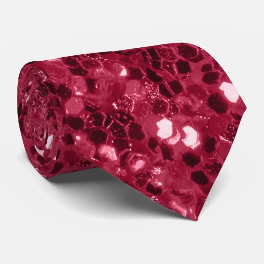 Magenta dunkelrosa rote Imitate funkeln Glitzer 2  Krawatte (Gerollt)