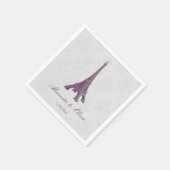 Magenta Eiffel Tower Damask Brautparty Serviette (Ecke)