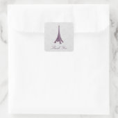 Magenta Eiffel Tower Damask Danke Stickers (Tasche)