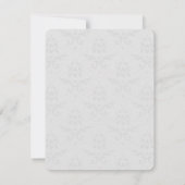 Magenta Eiffel Tower Damask Wedding RSVP Card Karte (Rückseite)