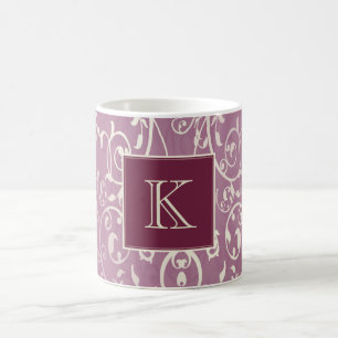 Magenta Elegant Blüh Monogram-Tasse Kaffeetasse
