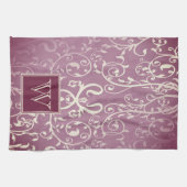 Magenta Elegant Blühe Monogramm Handtuch (Horizontal)