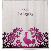 Magenta Erntedank Türkei Blumenduschvorhang Duschvorhang (Vorderseite)