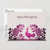 Magenta Erntedank Türkei Blumenkarte Postkarte (Vorne/Hinten)