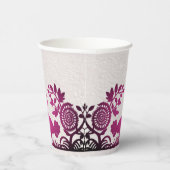 Magenta Erntedank Türkei Blumenpapier Cups Pappbecher (Rechts)