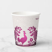 Magenta Erntedank Türkei Blumenpapier Cups Pappbecher (Vorderseite)