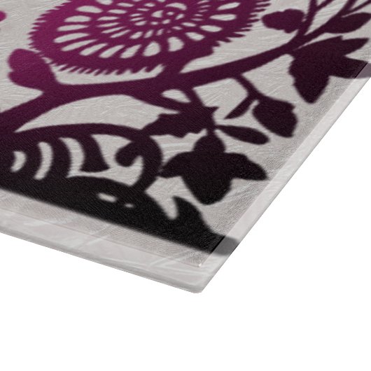 Magenta Erntedank Türkei Blumenzausschnitt Schneidebrett (Ecke)