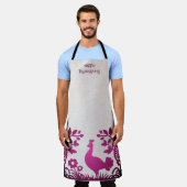 Magenta Erntedank Türkei Schürze (Getragen)