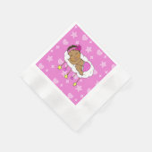 Magenta Ethnic Baby Girl Hearts and Stars Serviette (Ecke)