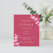 Magenta eucalyptus Budget Einladung zur Hochzeit (Stehend Vorderseite)