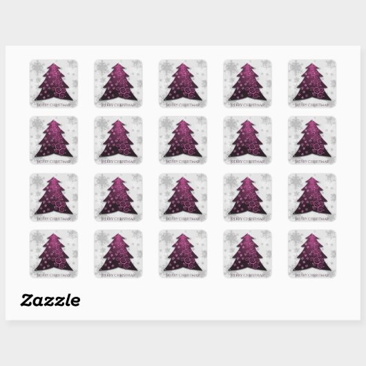 Magenta Festive Christmas Tree Sticker (Blatt)