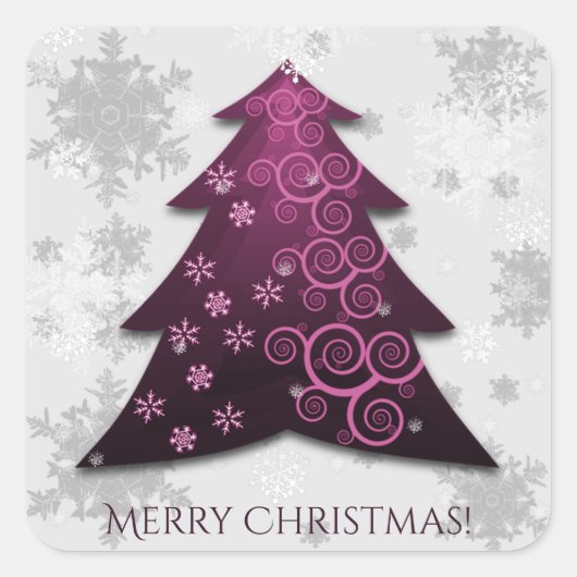 Magenta Festive Christmas Tree Sticker (Vorderseite)