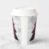 Magenta festliche Weihnachtsbaum Papier Cup Pappbecher (Links)