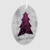 Magenta Festlicher Weihnachtsbaum Ornament (Vorderseite)