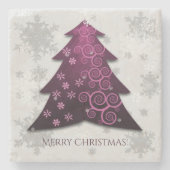 Magenta Festlicher Weihnachtsbaum Untersetzer (Vorderseite)