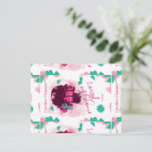 Magenta Fleurs Novel Postkarte (Stehend Vorderseite)