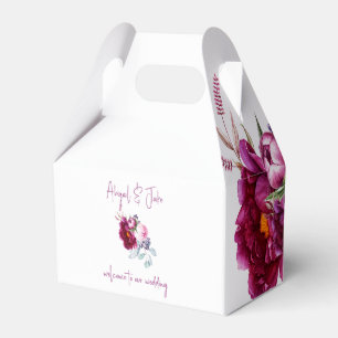 Magenta Floral Champagne Wedding Geschenkschachtel