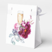 Magenta Floral Champagne White Wedding Geschenkschachtel (Rückseite)