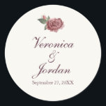 Magenta Floral Custom Wedding Stickers<br><div class="desc">Magenta Floral Custom Wedding Stickers Schöne, violette Blumen auf einem Elfenbeinhintergrund. Diese Aufkleber koordinieren sich mit unserer eleganten Lila Blumenkollektion. Weitere Dankeschön-Designs finden Sie auf Metro-Event.com und MetroEvents auf Zazzle.</div>