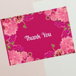 Magenta floral dankeskarte