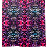 Magenta Floral Fuse Duschvorhang (Vorderseite)