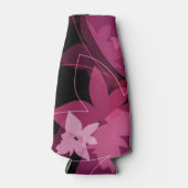 Magenta Floral Pattern Flaschenkühler (Vorderseite)