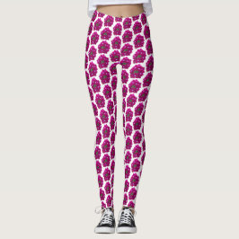Magenta Floral Pattern Leggings