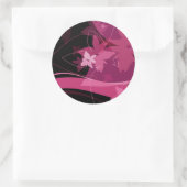 Magenta Floral Pattern Runder Aufkleber (Tasche)