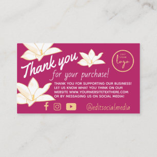 Magenta Floral Vielen Dank für Ihr Interesse Begleitkarte