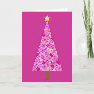 Magenta florentaler Weihnachtsbaum Feiertagskarte
