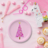 Magenta florentaler Weihnachtsbaum Pappteller (Party)