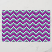 Magenta Foil und Aquamarines ZigZag Muster Briefpapier (Vorderseite)