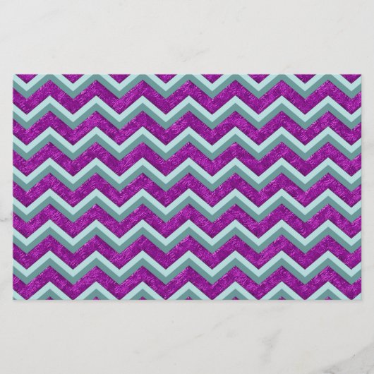 Magenta Foil und Aquamarines ZigZag Muster Briefpapier (Vorderseite)