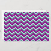 Magenta Foil und Aquamarines ZigZag Muster Briefpapier (Vorne/Hinten)