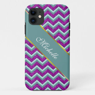 Magenta Foil und Aquamarines ZigZag Muster Case-Mate iPhone Hülle