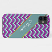Magenta Foil und Aquamarines ZigZag Muster Case-Mate iPhone Hülle (Rückseite (Horizontal))