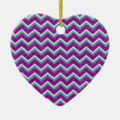 Magenta Foil und Aquamarines ZigZag Muster Keramikornament (Vorne)