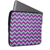 Magenta Foil und Aquamarines ZigZag Muster Laptopschutzhülle (Vorne Rechts)