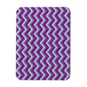 Magenta Foil und Aquamarines ZigZag Muster Magnet (Vertikal)