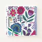 Magenta Folk Art Floral Pattern Notizblock (Rückseite)
