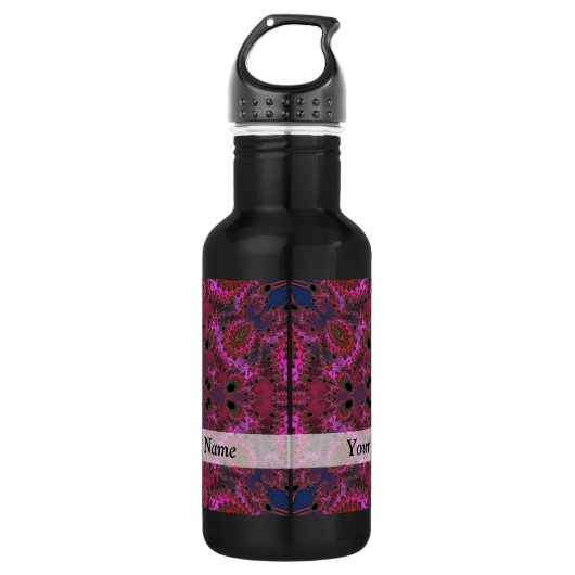 Magenta-Fraktal Edelstahlflasche (Vorderseite)