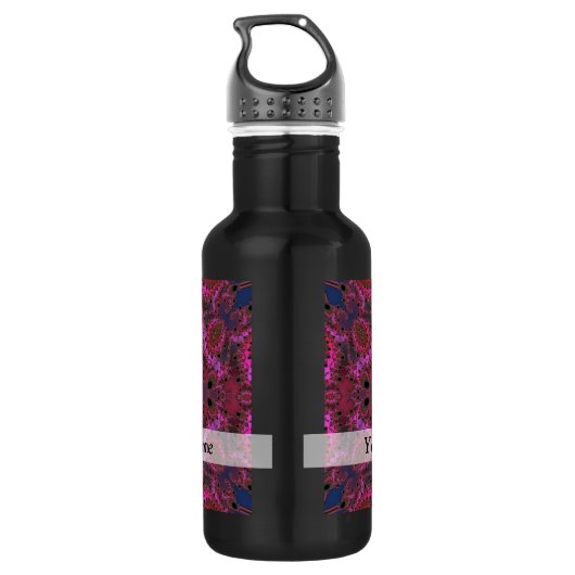 Magenta-Fraktal Edelstahlflasche (Rückseite)