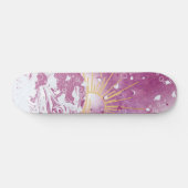 Magenta Fuchsia Plum Mauve Lila Sky Gold Sunset Skateboard (Horizontal)