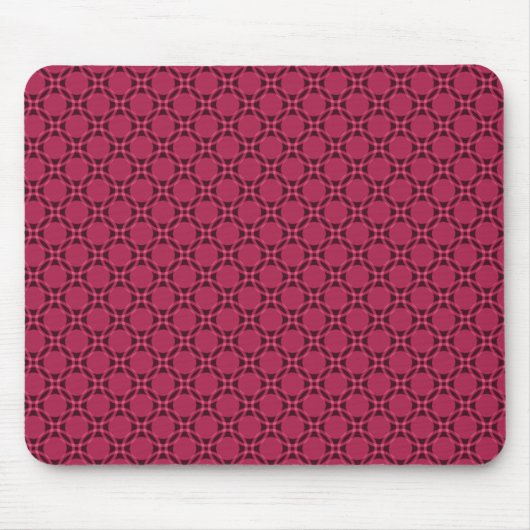 Magenta Funky Circles Mousepad (Vorne)