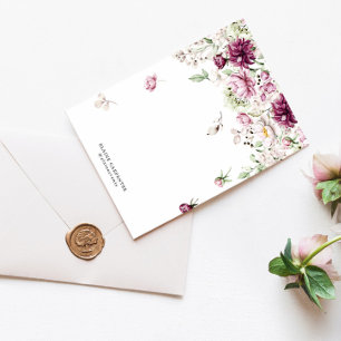 Magenta Garden Floral Monogram Papier