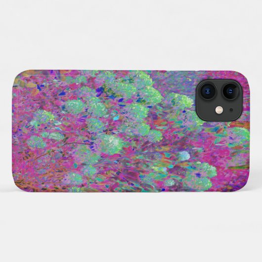 Magenta Garden mit Aqua Hydrangea Blume Case-Mate iPhone Hülle (Rückseite (Horizontal))