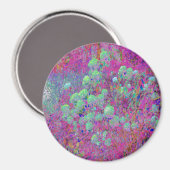 Magenta Garden mit Aqua Hydrangea Blume Magnet (Vorderseite/Rückseite)