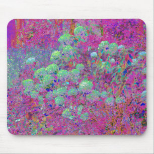 Magenta Garden mit Aqua Hydrangea Blume Mousepad
