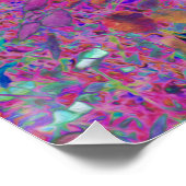 Magenta Garden mit Aqua Hydrangea Blume Poster (Ecke)