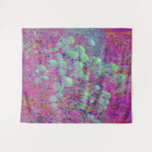 Magenta Garden mit Aqua Hydrangea Blume Wandteppich (Vorderseite (Horizontal))